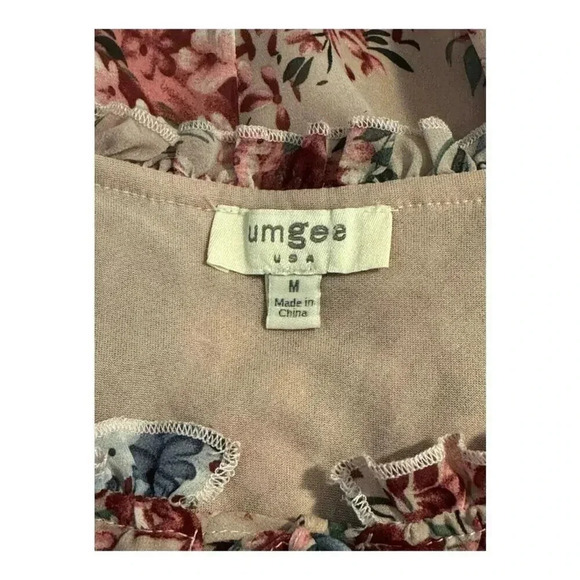 Umgee USA Women's Medium Floral‎ Print Long Sleeve Dress Multicolor A-Line Boho - Picture 4 of 7